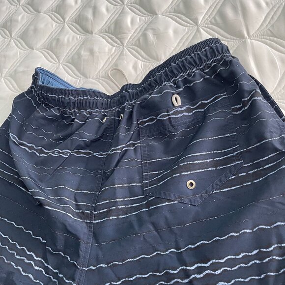 Lands' End Men's 6" Volley Swim Trunks Bundle Navy Printed and Red Size Large - Picture 6 of 7